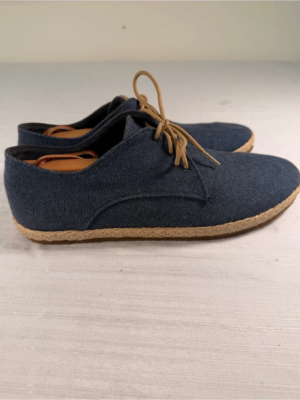 Patara Navy Canvas Lace Canvas Shoes with Tan Laces